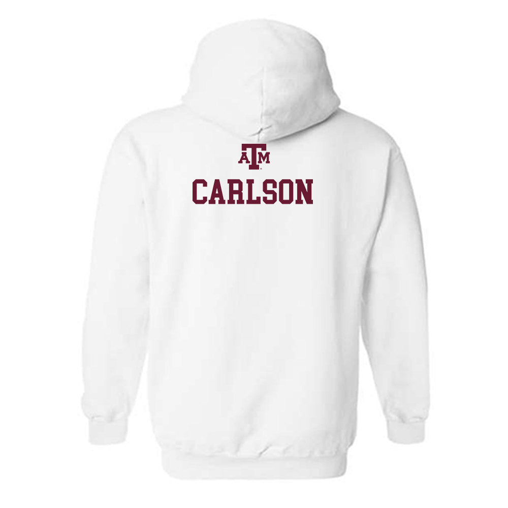Texas A&M - NCAA Women's Track & Field : Lily Carlson - White Out 2026 Hooded Sweatshirt-1