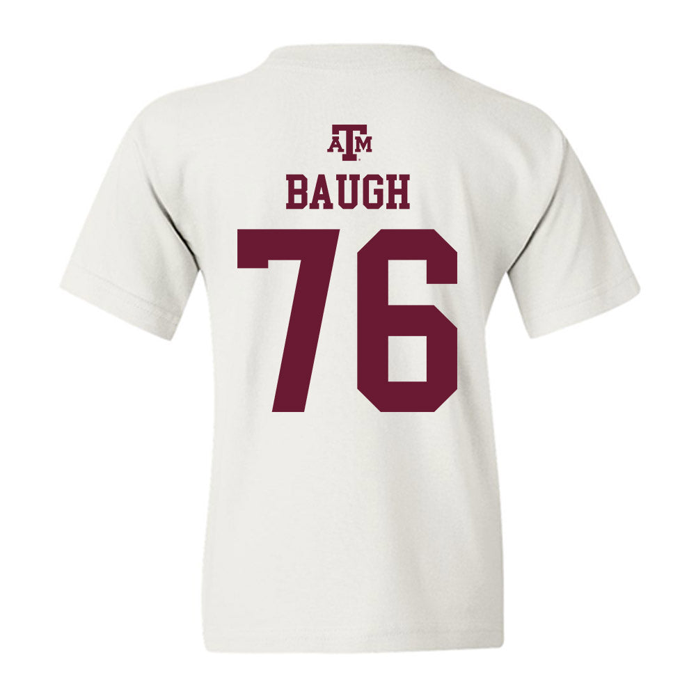 Texas A&M - NCAA Football : Trovon Baugh - White Out 2026 Youth T-Shirt-1