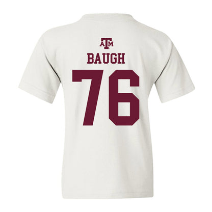 Texas A&M - NCAA Football : Trovon Baugh - White Out 2026 Youth T-Shirt-1