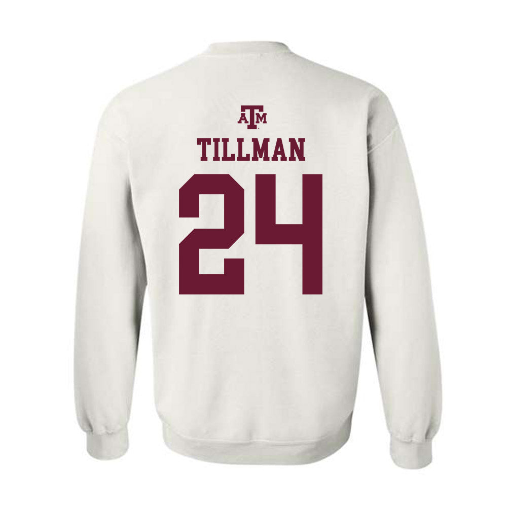 Texas A&M - NCAA Football : Ramarian Tillman - White Out 2026 Crewneck Sweatshirt-1