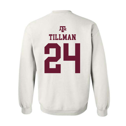 Texas A&M - NCAA Football : Ramarian Tillman - White Out 2026 Crewneck Sweatshirt-1