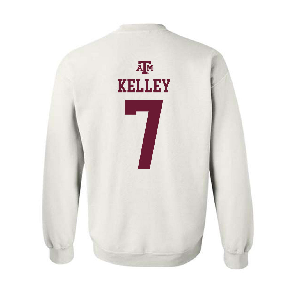 Texas A&M - NCAA Baseball : Matthew Kelley - White Out 2026 Crewneck Sweatshirt-1
