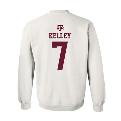 Texas A&M - NCAA Baseball : Matthew Kelley - White Out 2026 Crewneck Sweatshirt-1