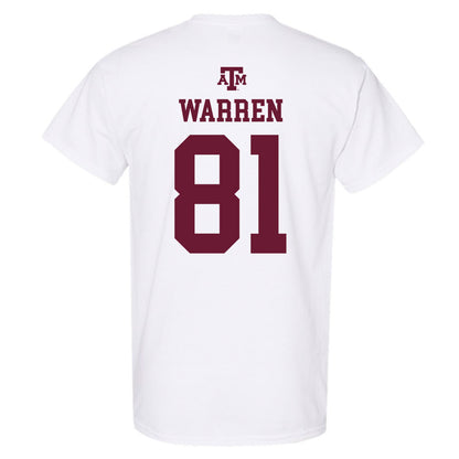 Texas A&M - NCAA Football : Jayden Warren - White Out 2026 T-Shirt-1