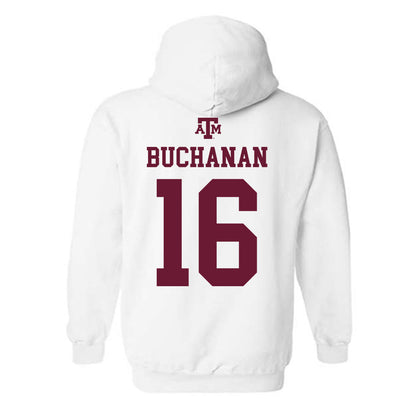 Texas A&M - NCAA Women's Soccer : Trinity Buchanan - White Out 2026 Hooded Sweatshirt-1