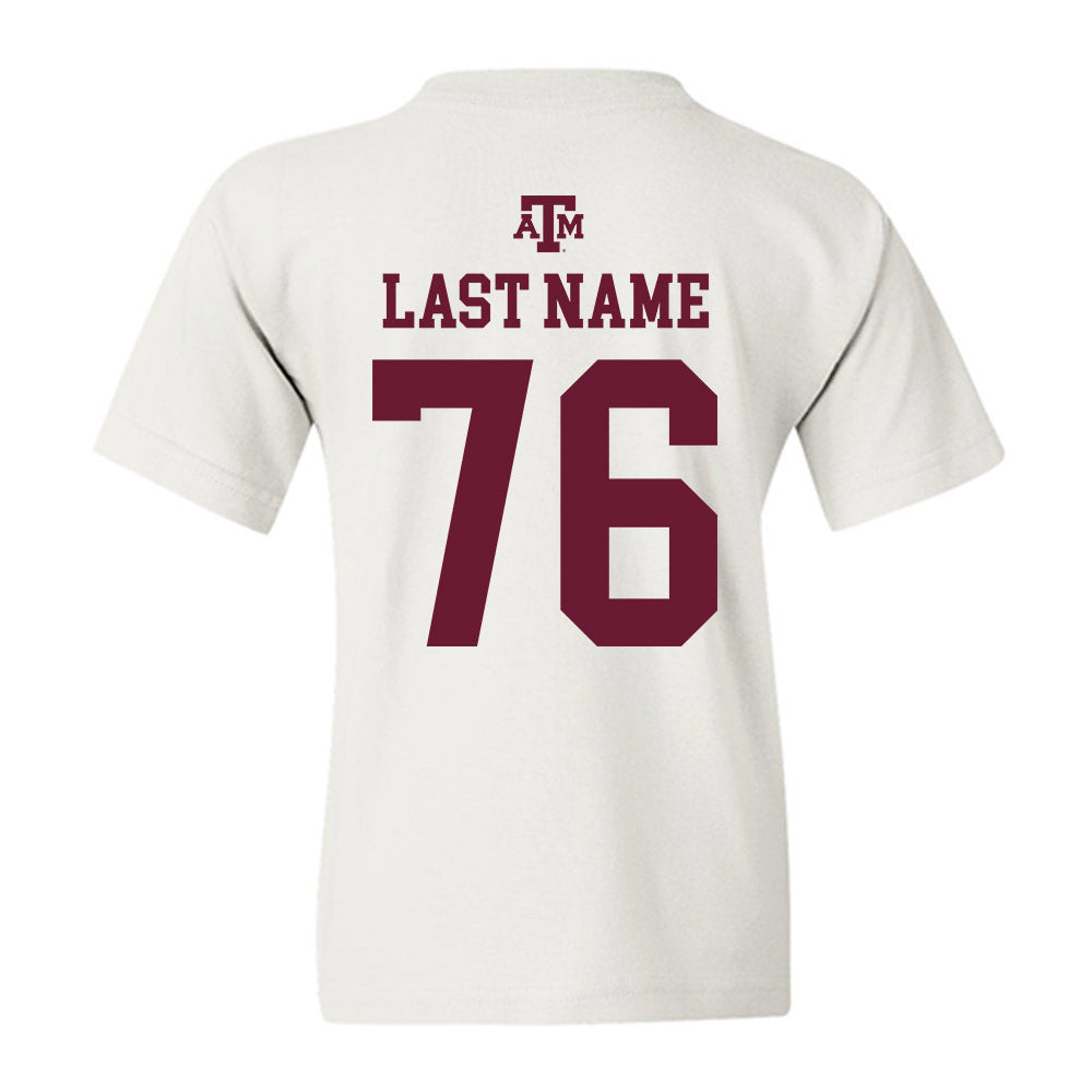 Texas A&M - NCAA Football : Trovon Baugh - White Out 2026 Youth T-Shirt-1