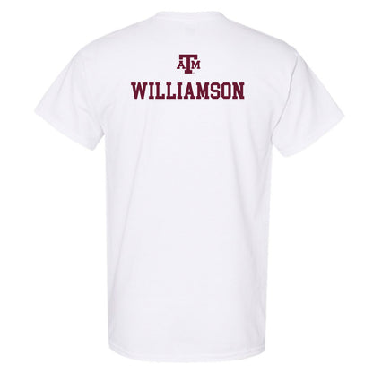 Texas A&M - NCAA Women's Swimming & Diving : Eloise Williamson - White Out 2026 T-Shirt-1