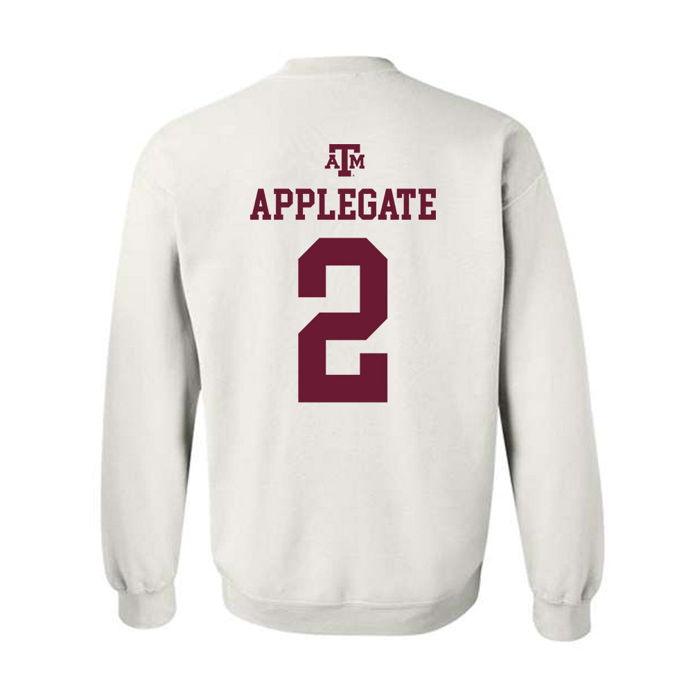 Texas A&M - NCAA Women's Volleyball : Addi Applegate - White Out 2026 Crewneck Sweatshirt-1
