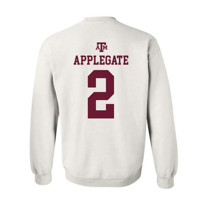 Texas A&M - NCAA Women's Volleyball : Addi Applegate - White Out 2026 Crewneck Sweatshirt-1