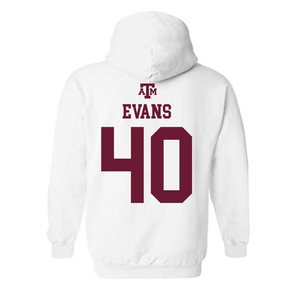 Texas A&M - NCAA Football : Gray Evans - White Out 2026 Hooded Sweatshirt-1