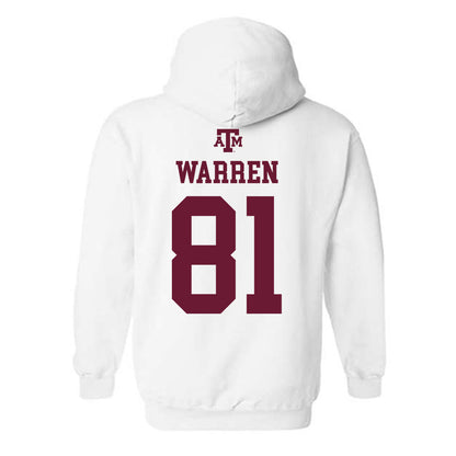 Texas A&M - NCAA Football : Jayden Warren - White Out 2026 Hooded Sweatshirt-1