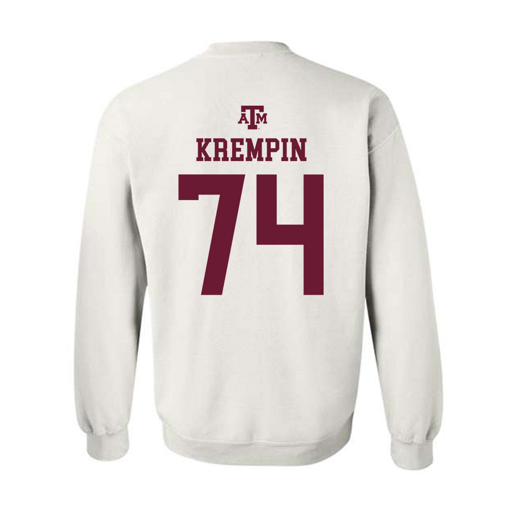Texas A&M - NCAA Football : Zaden Krempin - White Out 2026 Crewneck Sweatshirt-1