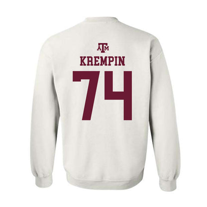 Texas A&M - NCAA Football : Zaden Krempin - White Out 2026 Crewneck Sweatshirt-1