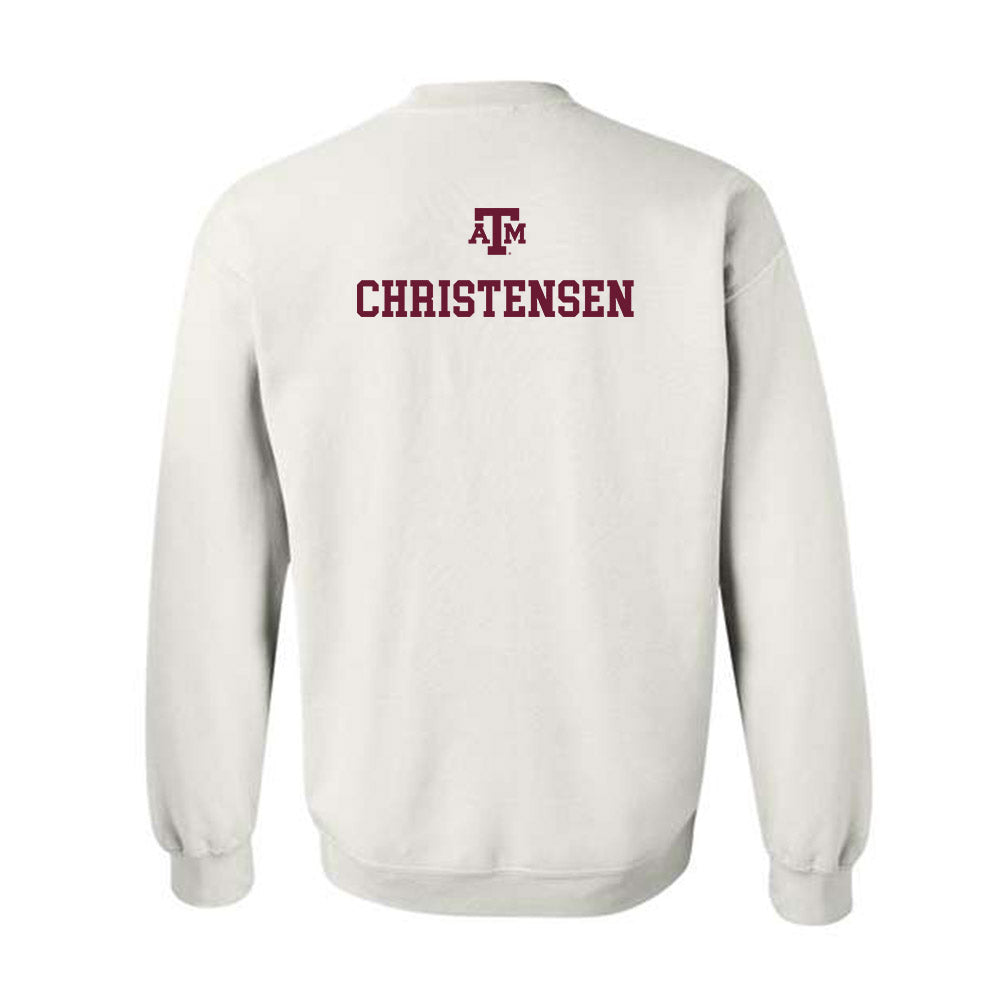 Texas A&M - NCAA Equestrian : Cara Christensen - White Out 2026 Crewneck Sweatshirt-1