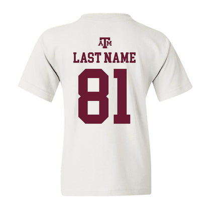 Texas A&M - NCAA Football : Luke Braden - White Out 2026 Youth T-Shirt-1