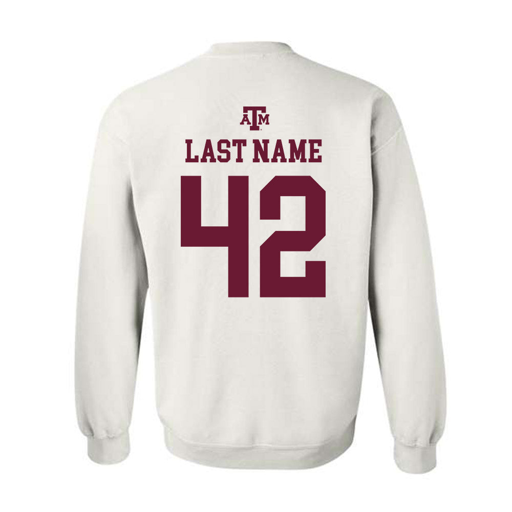 Texas A&M - NCAA Football : Kendall Jackson - White Out 2026 Crewneck Sweatshirt-1