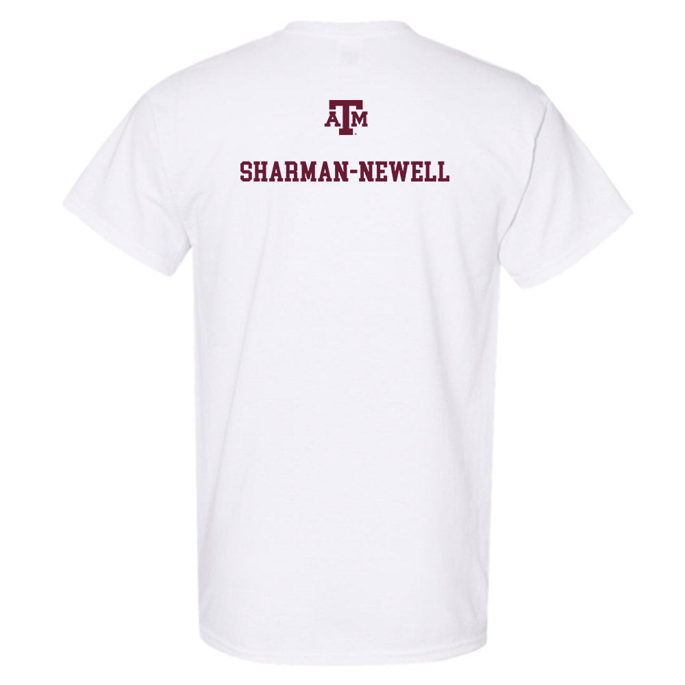 Texas A&M - NCAA Men's Track & Field : Reece Sharman-Newell - White Out 2026 T-Shirt-1