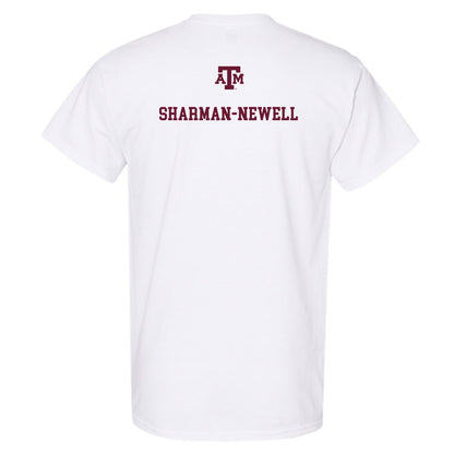 Texas A&M - NCAA Men's Track & Field : Reece Sharman-Newell - White Out 2026 T-Shirt-1