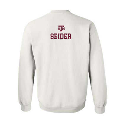 Texas A&M - NCAA Equestrian : Lila Seider - White Out 2026 Crewneck Sweatshirt-1