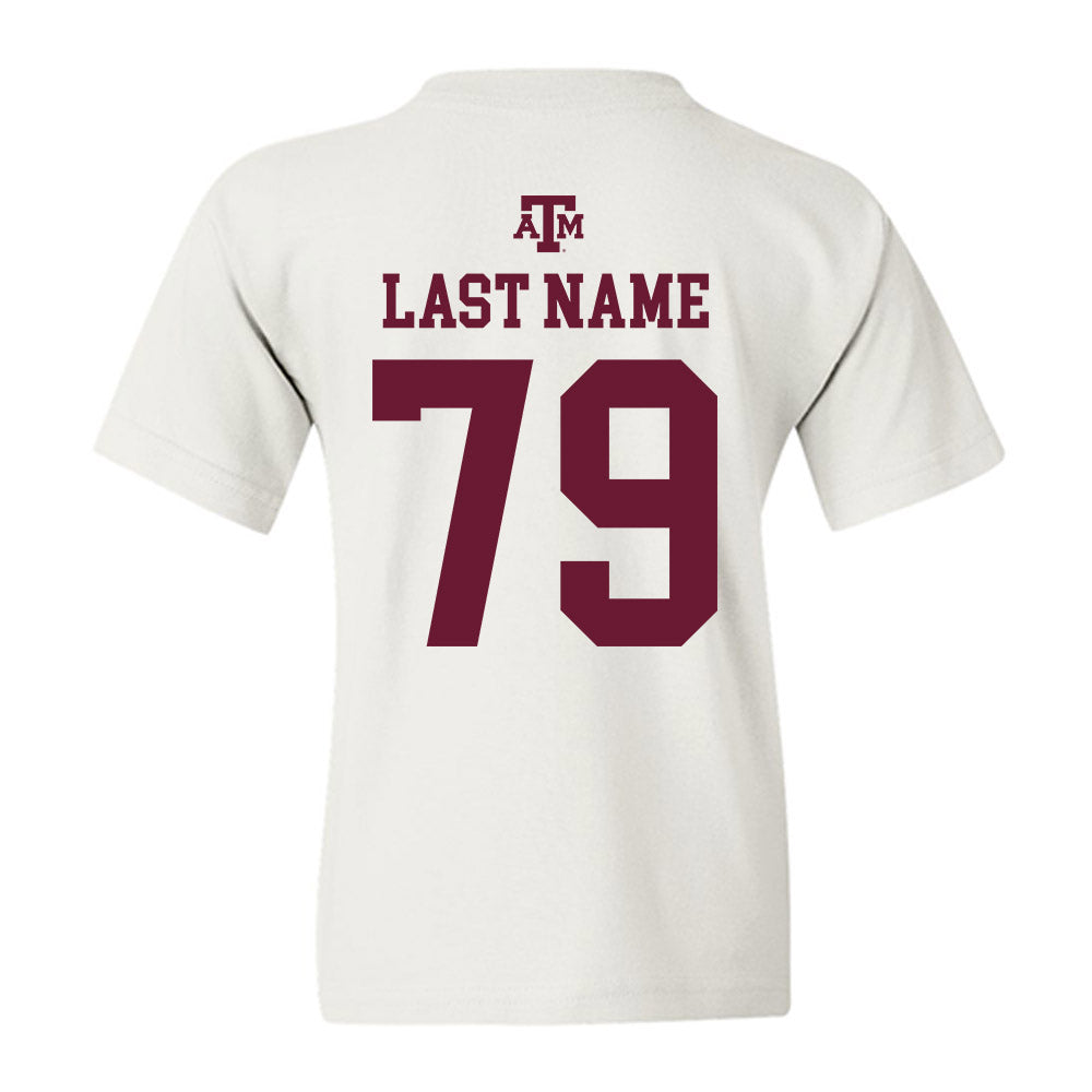 Texas A&M - NCAA Football : Lamont Rogers - White Out 2026 Youth T-Shirt-1