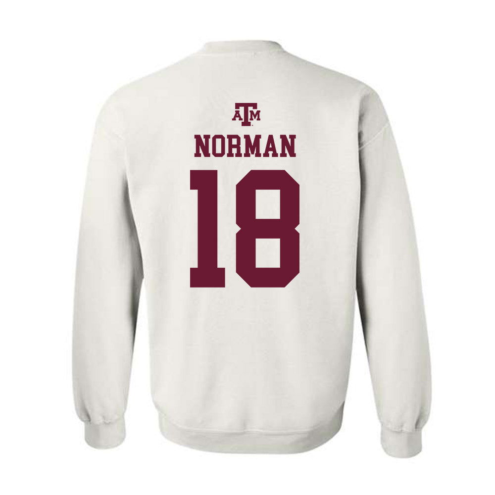 Texas A&M - NCAA Football : TK Norman - White Out 2026 Crewneck Sweatshirt-1