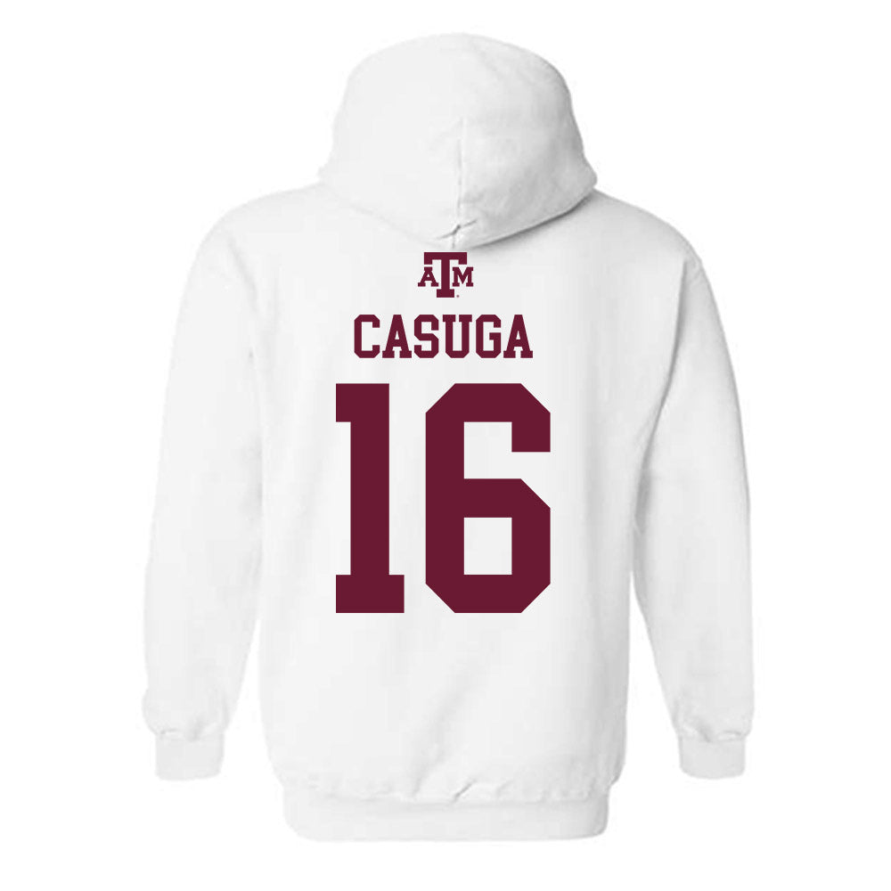 Texas A&M - NCAA Football : Helaman Casuga - White Out 2026 Hooded Sweatshirt-1