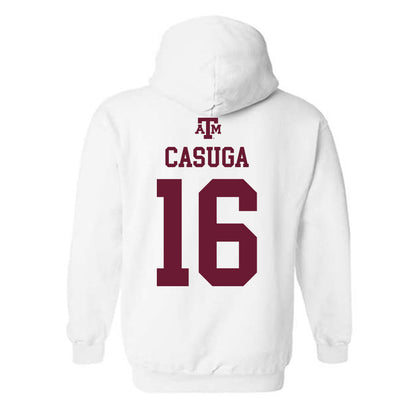 Texas A&M - NCAA Football : Helaman Casuga - White Out 2026 Hooded Sweatshirt-1