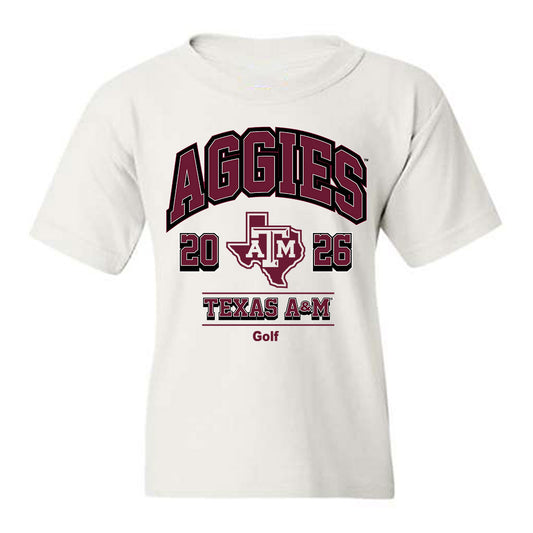 Texas A&M - NCAA Women's Golf : Emerie Schartz - White Out 2026 Youth T-Shirt-0