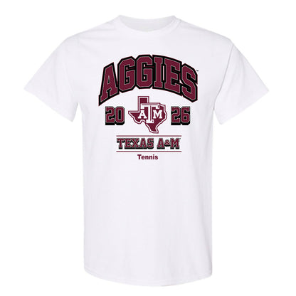 Texas A&M - NCAA Men's Tennis : Ethan Silva - White Out 2026 T-Shirt-0