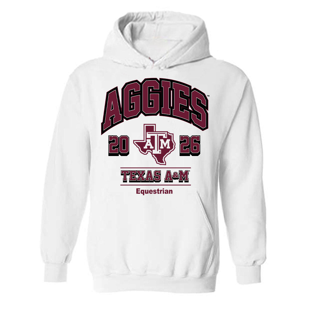 Texas A&M - NCAA Equestrian : Logan Thomas - White Out 2026 Hooded Sweatshirt-0