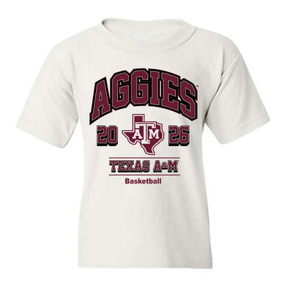 Texas A&M - NCAA Men's Basketball : Noah Shelby - White Out 2026 Youth T-Shirt-0