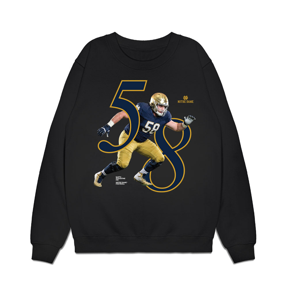Notre Dame - NCAA Football : Matty Augustine - Graphic Premium Crewneck Sweatshirt-0