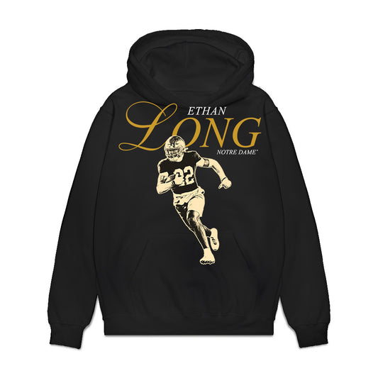 Notre Dame - NCAA Football : Ethan Long - Graphic Premium Hooded Sweatshirt-0