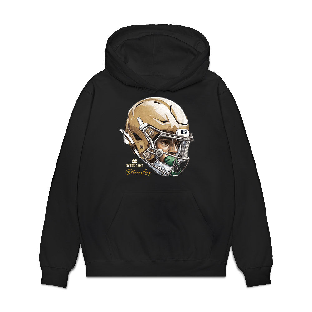 Notre Dame - NCAA Football : Ethan Long - Graphic Premium Hooded Sweatshirt-0