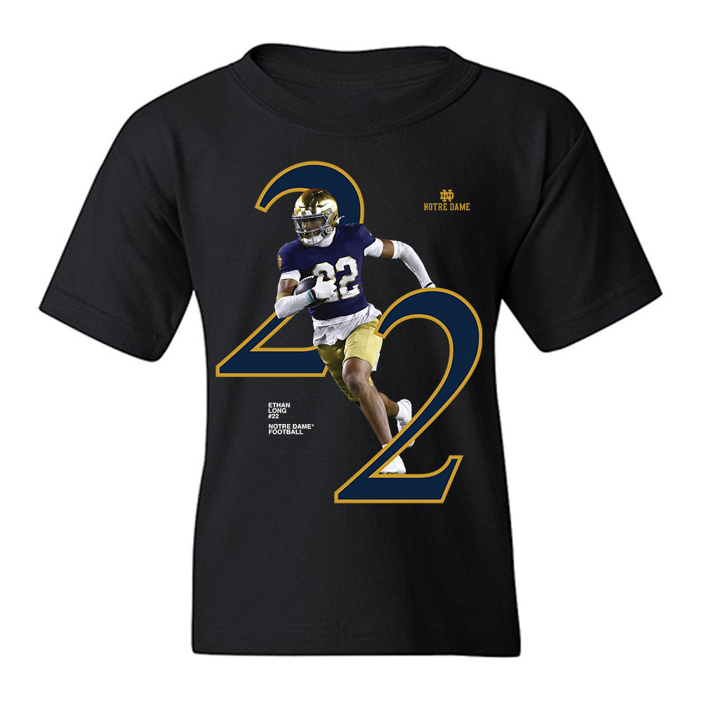 Notre Dame - NCAA Football : Ethan Long - Graphic Youth T-Shirt-0