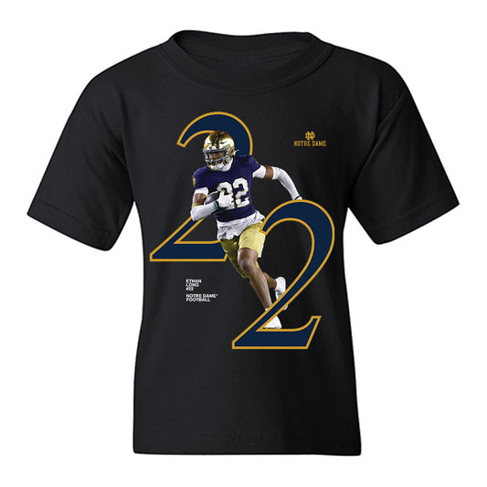 Notre Dame - NCAA Football : Ethan Long - Graphic Youth T-Shirt-0