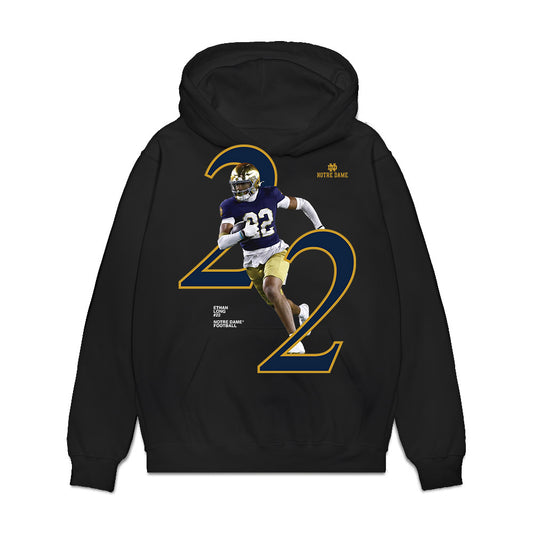 Notre Dame - NCAA Football : Ethan Long - Graphic Premium Hooded Sweatshirt-0