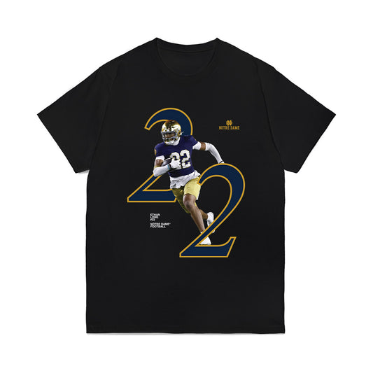 Notre Dame - NCAA Football : Ethan Long - Graphic Comfort Colors T-Shirt-0