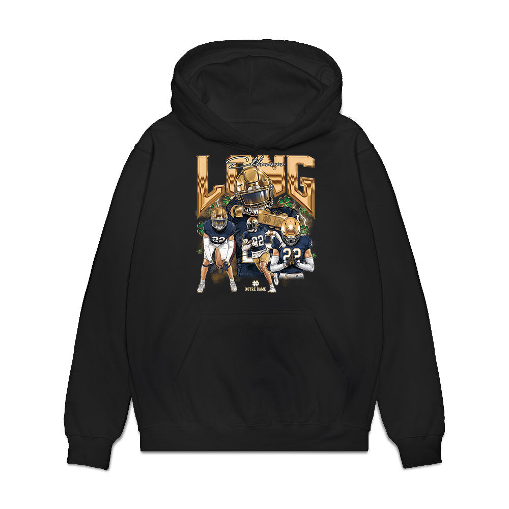 Notre Dame - NCAA Football : Ethan Long - Individual Collage Premium Hooded Sweatshirt-0
