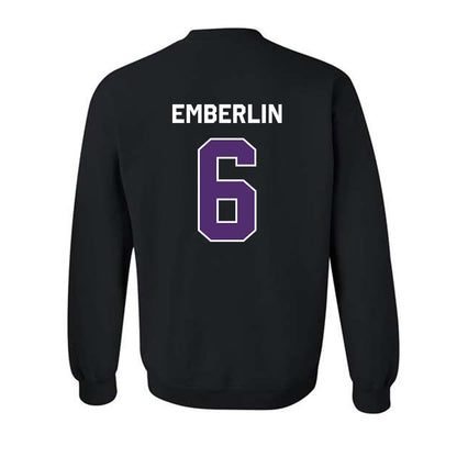 Linfield - NCAA Football : Sean Emberlin - Black Crewneck Sweatshirt-1