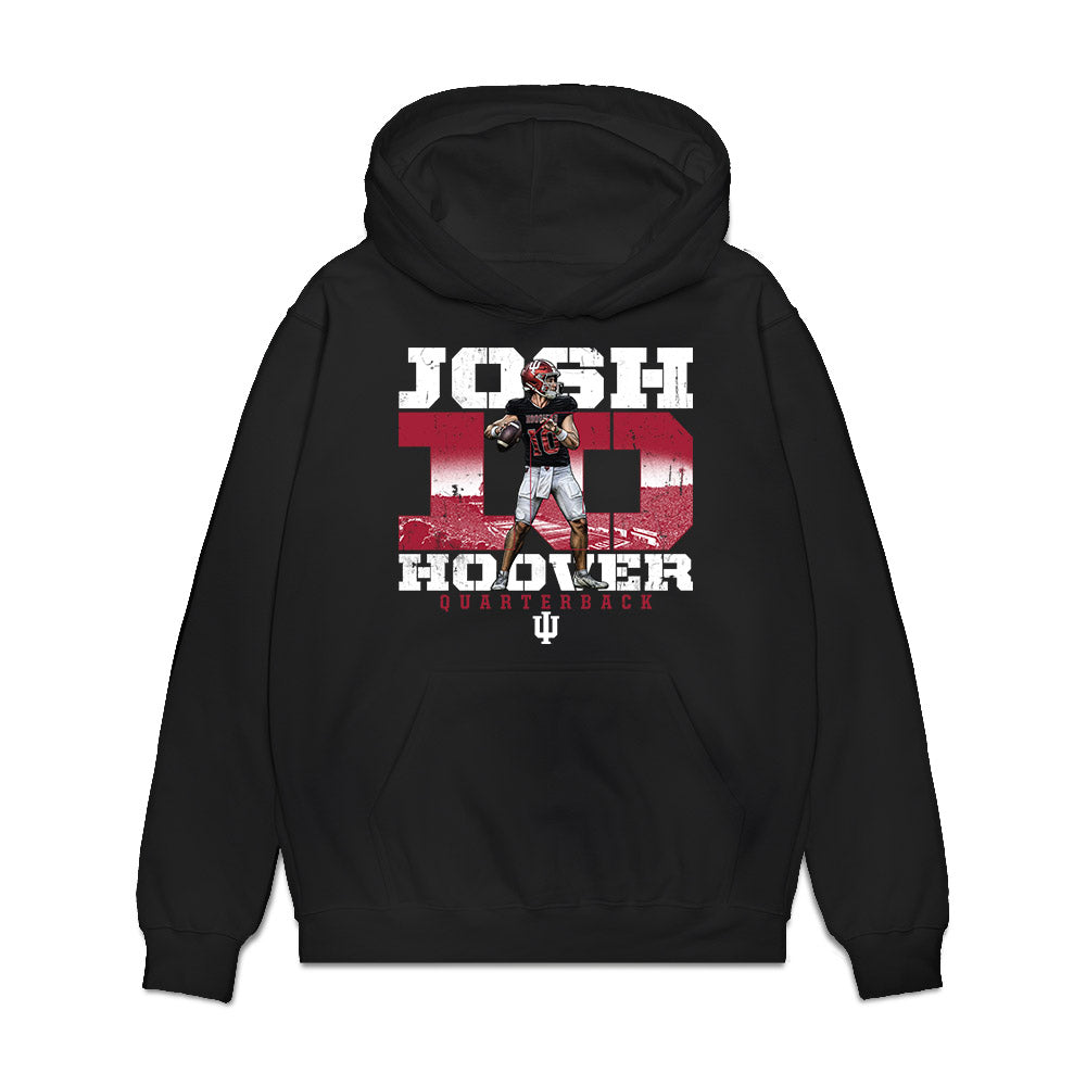 Indiana - NCAA Football : Josh Hoover - Collage Premium Hooded Sweatshirt-0