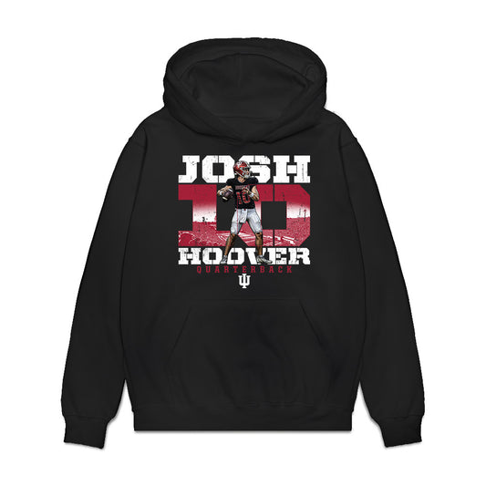 Indiana - NCAA Football : Josh Hoover - Collage Premium Hooded Sweatshirt-0