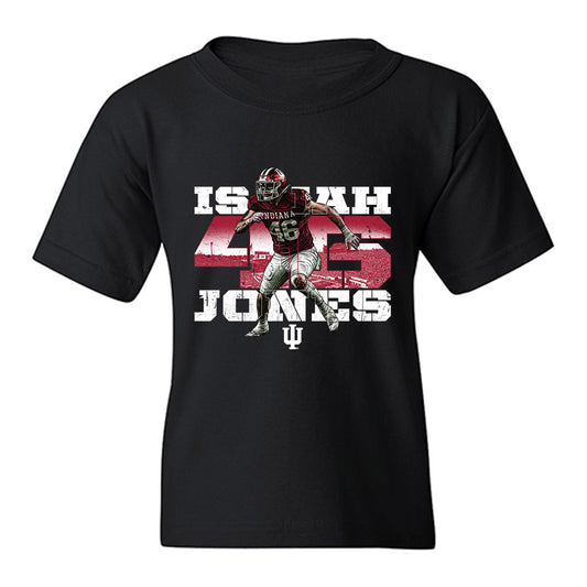 Indiana - NCAA Football : Isaiah Jones - Collage Youth T-Shirt-0