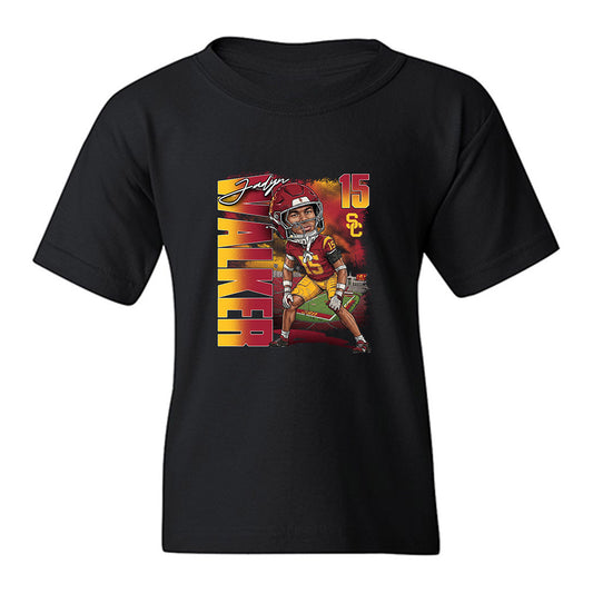 USC - NCAA Football : Jadyn Walker - Caricature Youth T-Shirt-0