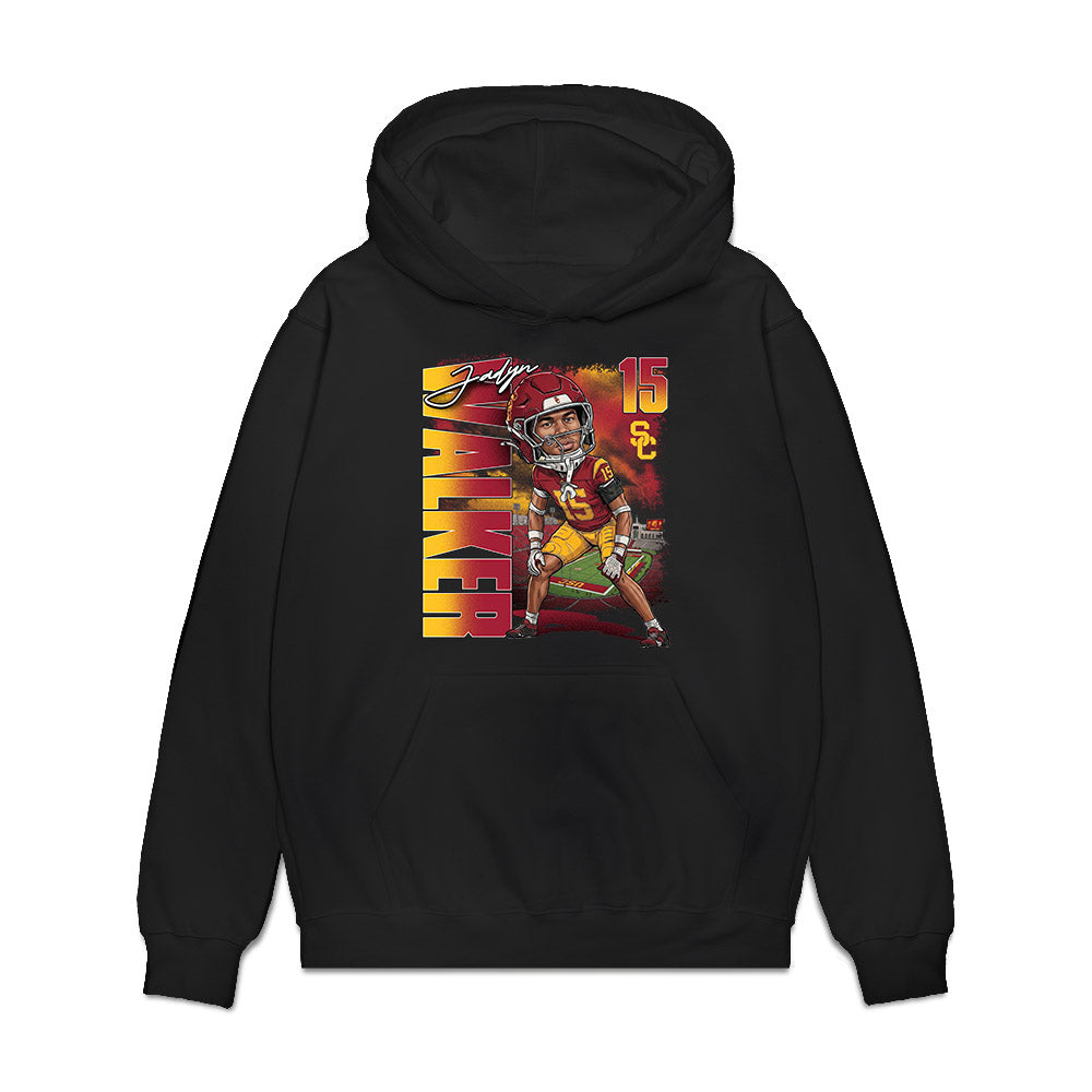 USC - NCAA Football : Jadyn Walker - Caricature Premium Hooded Sweatshirt-0