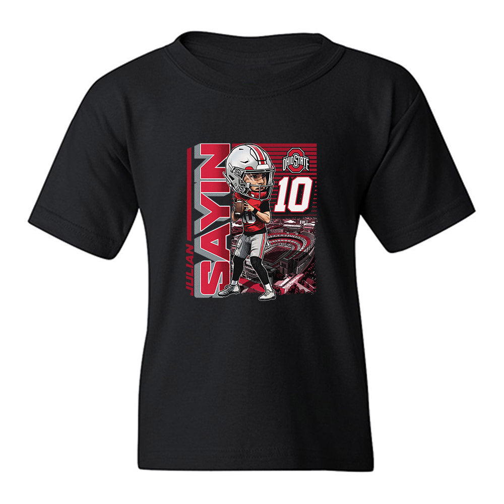 Ohio State - NCAA Football : Julian Sayin - Individual Caricature Youth T-Shirt-0