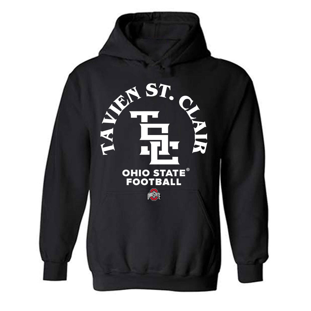 Ohio State - NCAA Football : Tavien St. Clair - Black Hooded Sweatshirt-0