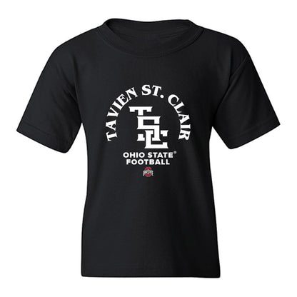 Ohio State - NCAA Football : Tavien St. Clair - Black Youth T-Shirt-0