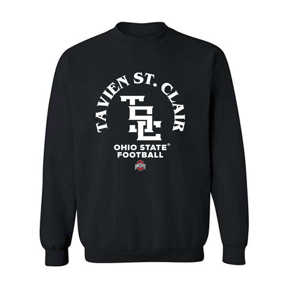 Ohio State - NCAA Football : Tavien St. Clair - Black Crewneck Sweatshirt-0