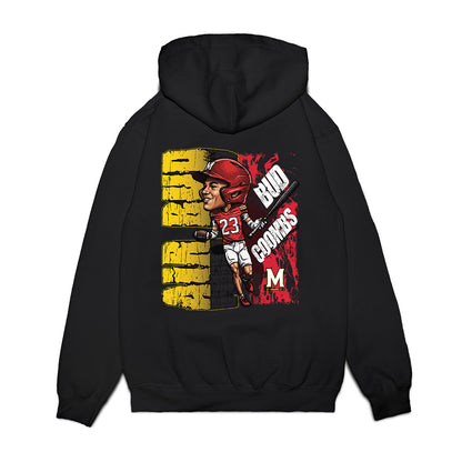 Maryland - NCAA Baseball : Bud Coombs - Caricature Premium Hooded Sweatshirt-1